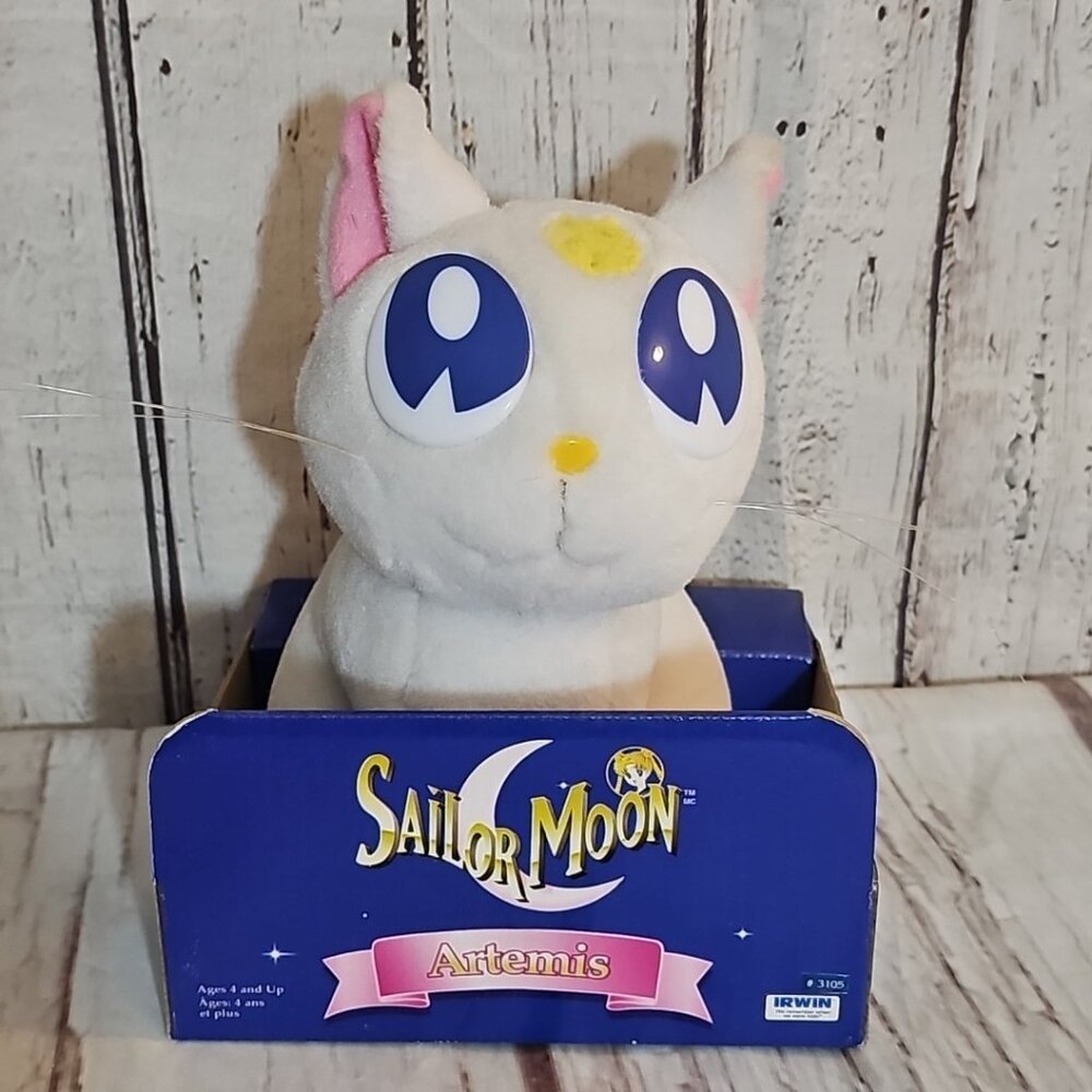 Vintage Irwin Sailor Moon Artemis Plush Doll White Cat New Original Box